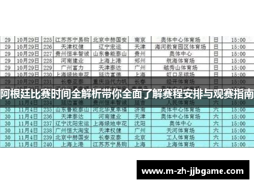 阿根廷比赛时间全解析带你全面了解赛程安排与观赛指南